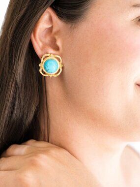 Susan Shaw Scroll Turquoise Studs (NWT)